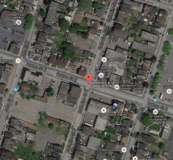 Barton Street East and Catharine Street North (Image Credit: Google Maps)