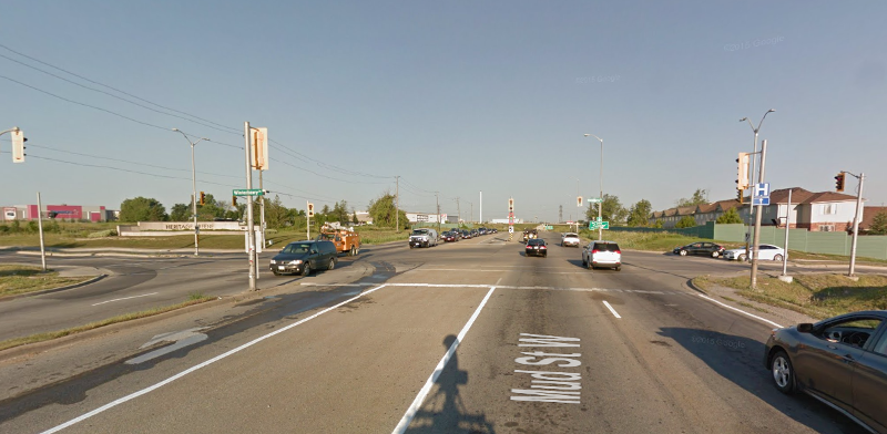 Looking west across Winterberry Drive from Mud Street (Image Credit: Google Street View)