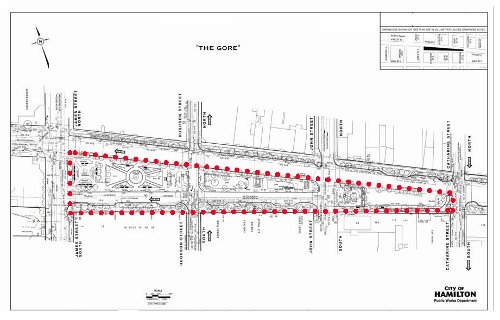 Gore Park Master Plan Study Boundaries (click on the image to view full-size)