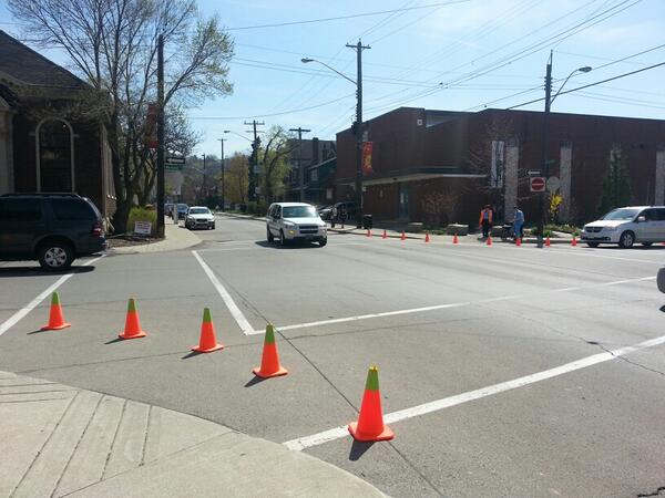 Guerilla bumpouts at Herkimer and Locke before they were removed (RTH file photo)