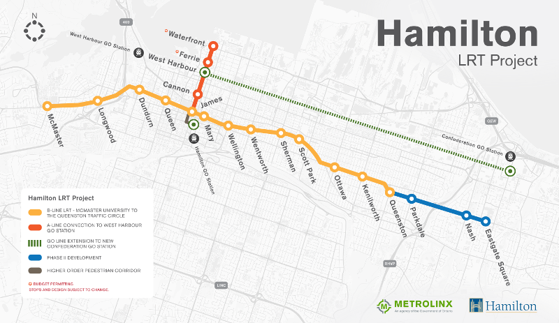 LRT route map with stations