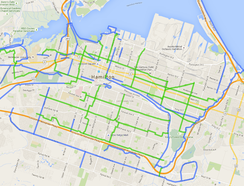 Map of proposed neighbourhood greenways