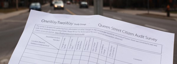 One-Way Two-Way Study Group Queen Street Citizen Audit Survey