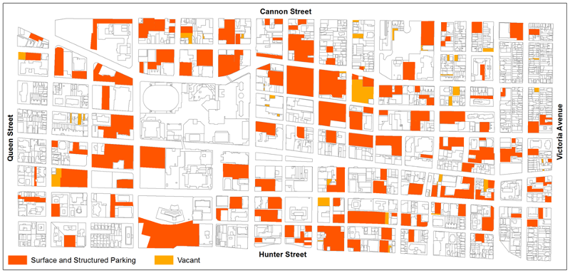 Map: parking in the downtown core