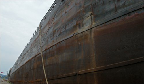 Not quite post-industrial Hamilton. The Algoma Provider docked at Pier 8 for refurbishing.