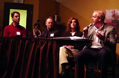 The panel (from left): Nicholas Kevlahan, Chris Harrison, Lynda Lukasic, and Scott Stewart