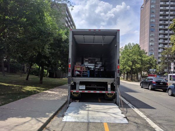 Delivery truck blocking Hunter bike lanes