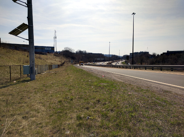 Highway 403 eastbound exit to Main Street looking up-ramp