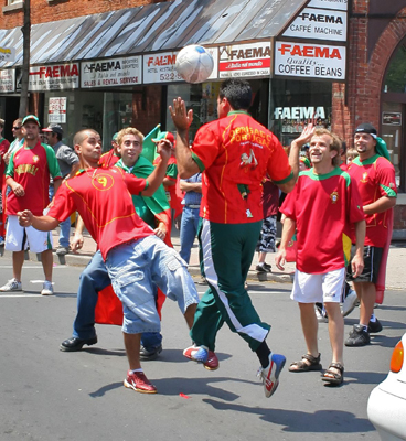 Impromptu soccer game on James North (Photo Credit: Joe Ceretti)