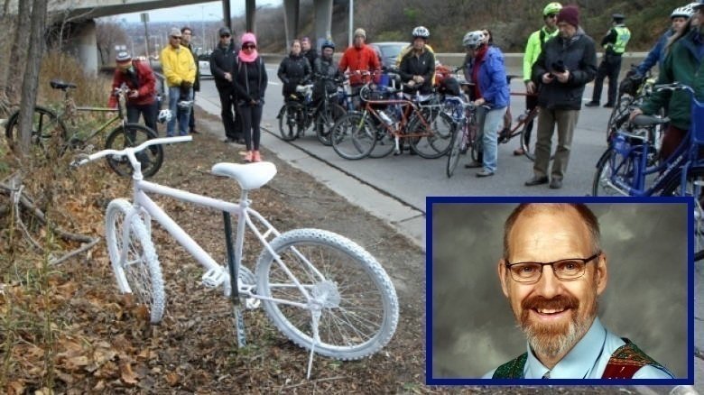 Ghost bike commemorating Jay Keddy
