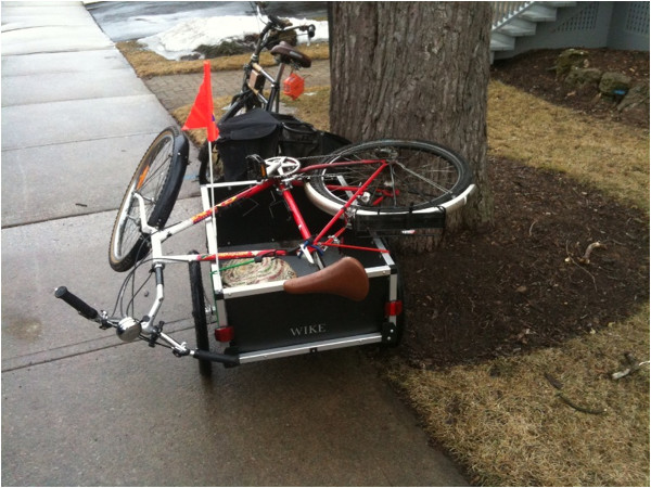 Bike carried on bike trailer