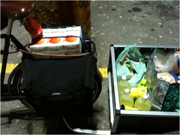 Groceries fit onto trailer