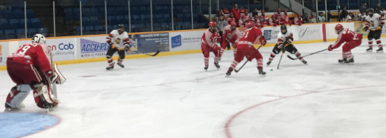 The Hamilton Kilty B's on the attack against the St. Catharines Falcons