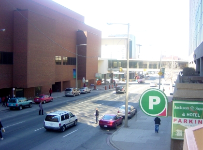 Another view down King St, from the Jackson Square Plaza