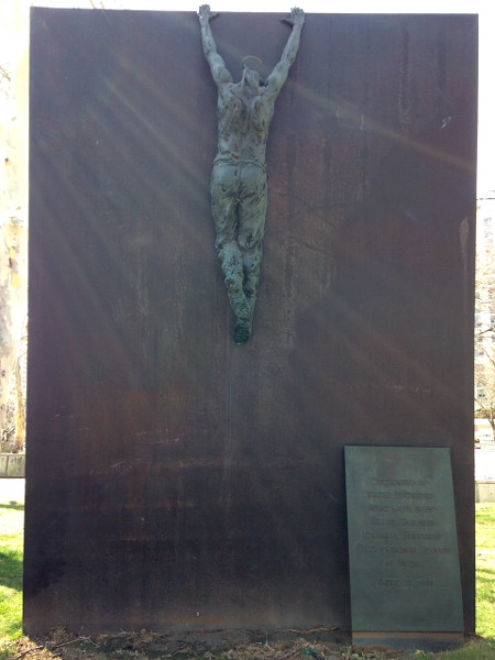 Day of Mourning Monument at Main and Bay, Hamilton. Sculpture by local artist Paul Cvetich.