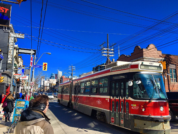 Streetcar on Queen Street in Toronto