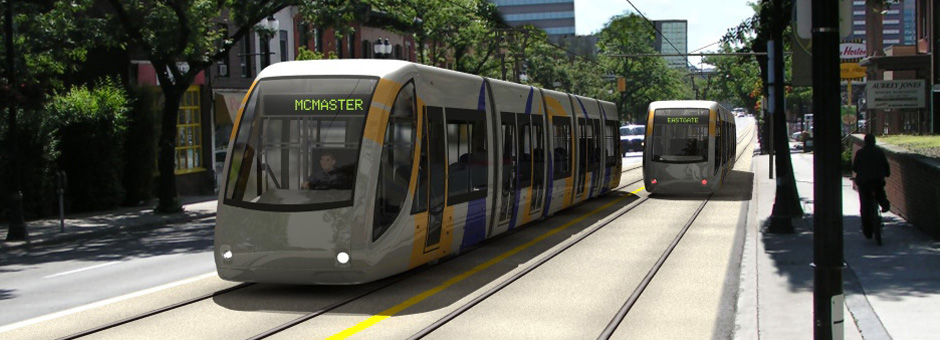 Rendering of light rail transit on King Street (Image Credit: City of Hamilton)