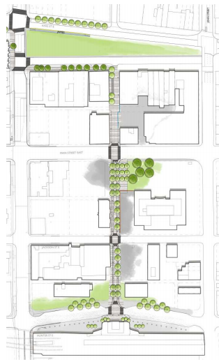 Proposed Hughson Street pedestrian corridor design