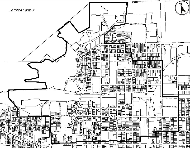 James Street North Mobility Hub Area (Image Credit: City of Hamilton Report PED14169, Appendix A)