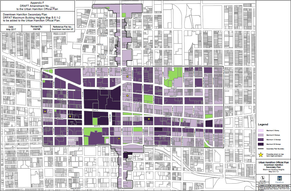 Proposed maximum building heights, May 2017