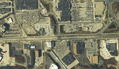 Satellite view of Natick's commercial zone (Image Credit: Google Maps)