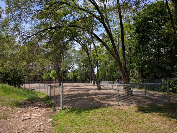 New dog park, looking west from under Claremont Access