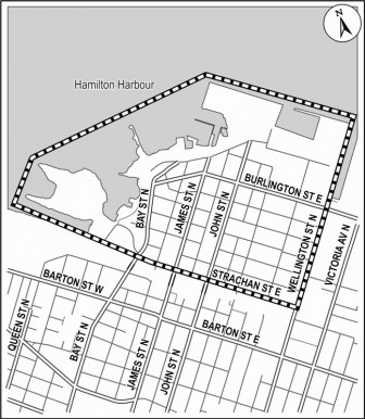 Official North End neighbourhood boundary (City of Hamilton graphic)