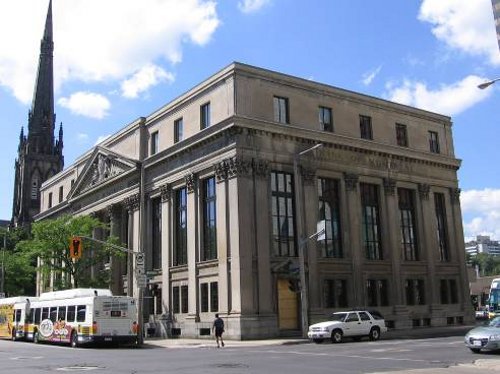 Figure 2. Old Bank of Montreal building, built of Queenston stone (on a granite base) in 1929.