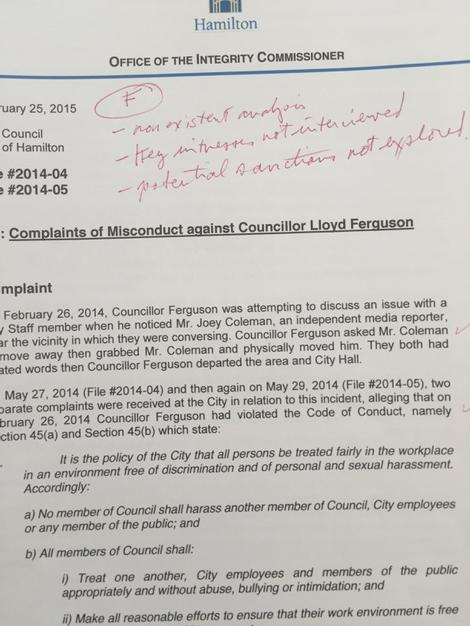 Ontario Ombudsman Andre Marin's notes on Earl Basse's report into the Ferguson-Coleman incident