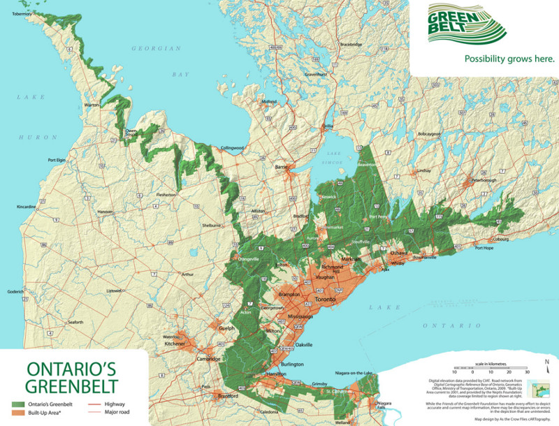 Ontario Greenbelt map (Image Credit: Friends of the Greenbelt Foundation)