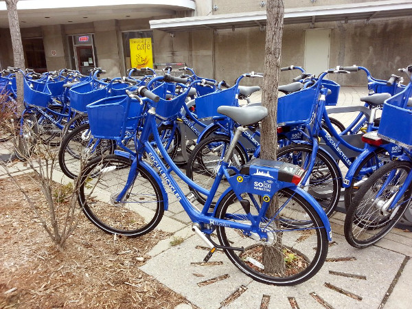 SoBi bikes parked at the Hunter Go Station (RTH file photo)