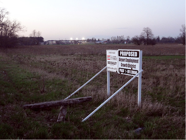 Looking northeast from agricultural fields now rezoned for the paving as the AEGD employment lands (Image Credit: Jeremy Parsons)