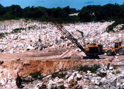 Phosphate mining has rendered most of the tiny island of Nauru barren and unsuitable for agriculture without massive imports of topsoil.