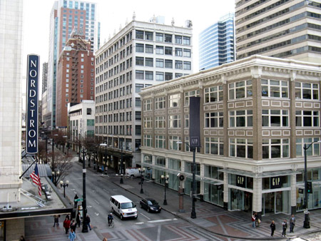 Historic buildings are restored and re-used.