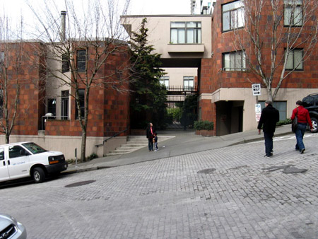 Steep market hill.