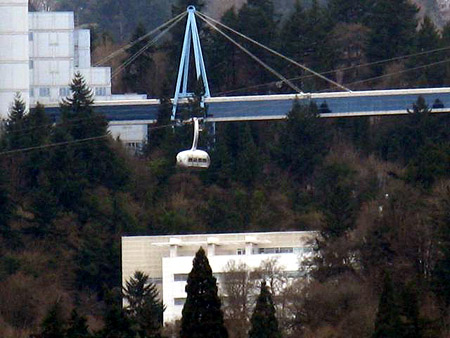 Portland's newest mode of transportation - aerial tram.