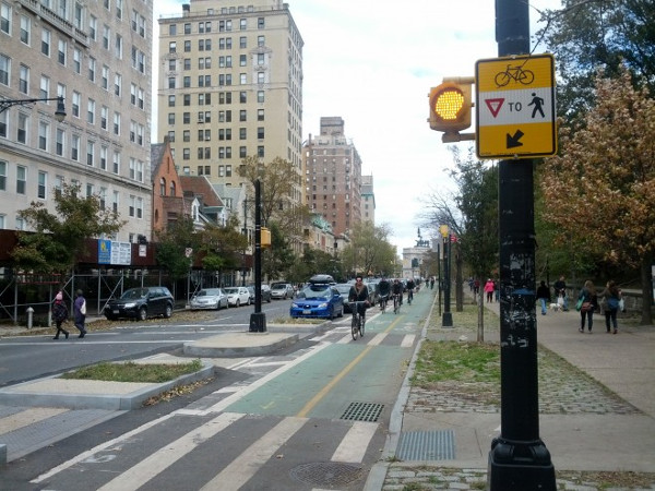 Protected bike lane