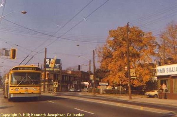 Electric trolley bus on Main Street at the Delta (Image Credit: Transit Toronto)