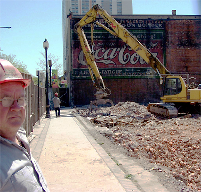 Demolition of the old Spallacci building (Photo Credit: Randy Steele, used with permission)