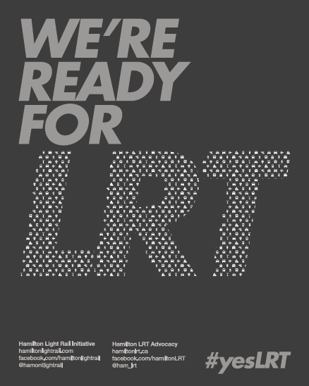 We're Ready For LRT poster, dark grey colour scheme