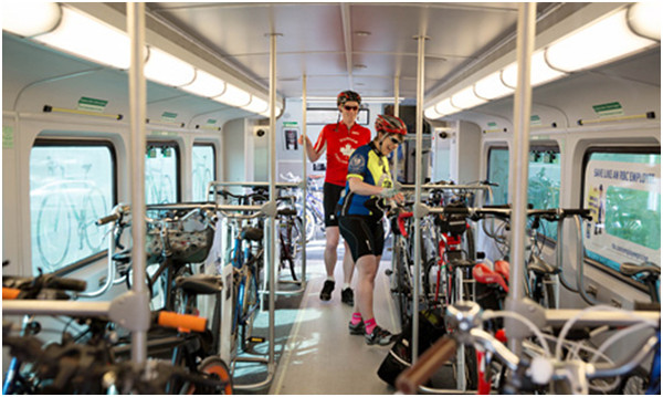 The Niagara seasonal GO trains have a bike coach (Image Credit: GO Transit)