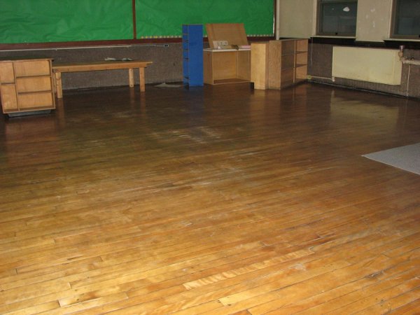 Classroom floor, walls in excellent shape.
