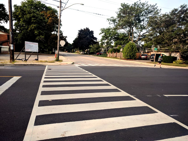Zebra crosswalk at Upper Paradise