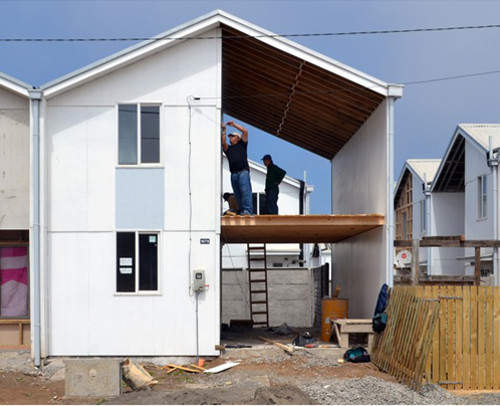 Self-built housing designed by Elemental, a Chilean architectural firm that concentrates on use-value when thinking about housing. (Image Credit: Elemental)