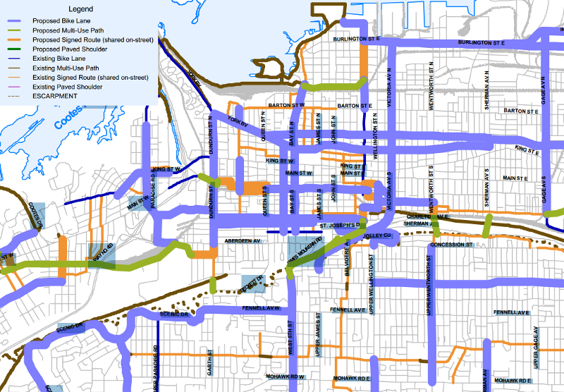 Detail from Shifting Gears bike route map