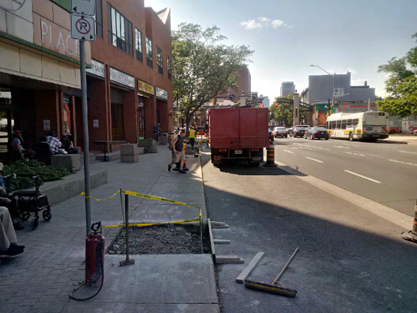 Sidewalk reconstruction on King Street East between Victoria and Wellington