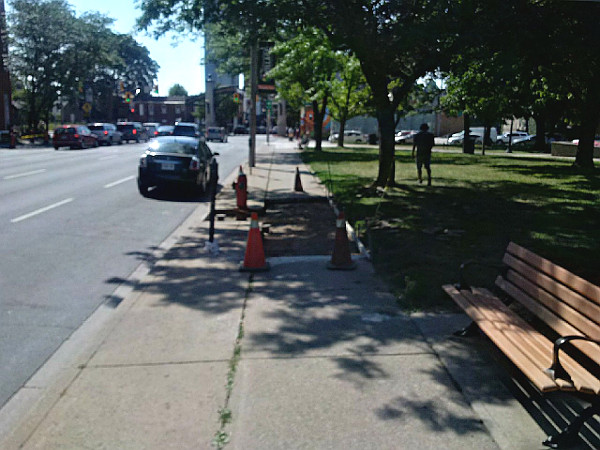 Sidewalk also closed on north side of King