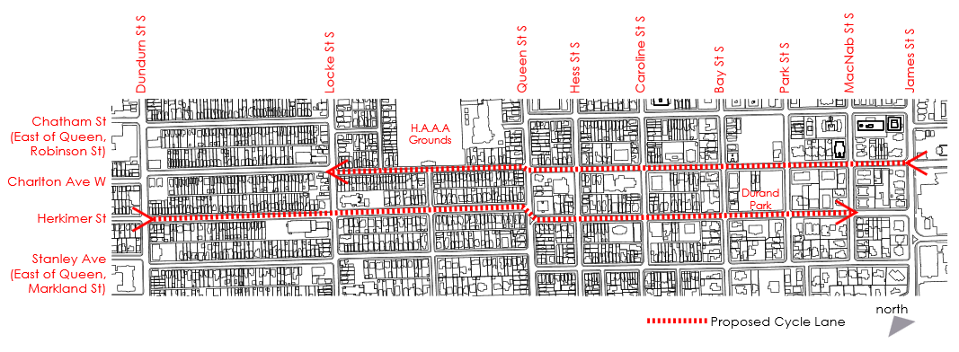 Original bike lane routes (Image Credit: Kyle Slote)