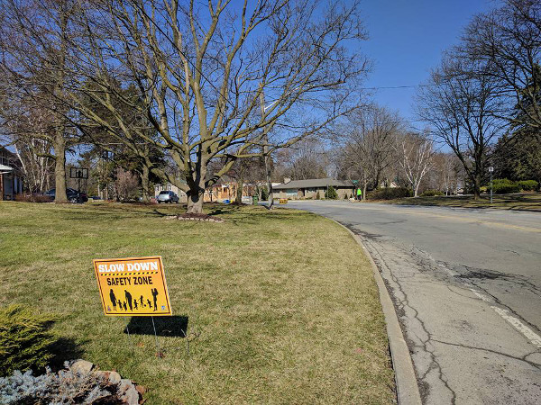 SLOW DOWN - SAFETY ZONE sign on Scenic Drive (RTH file photo)