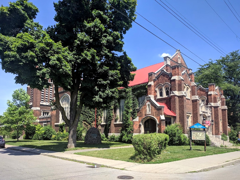 St. Giles Church, Main Street East and Holton Avenue South (RTH file photo)